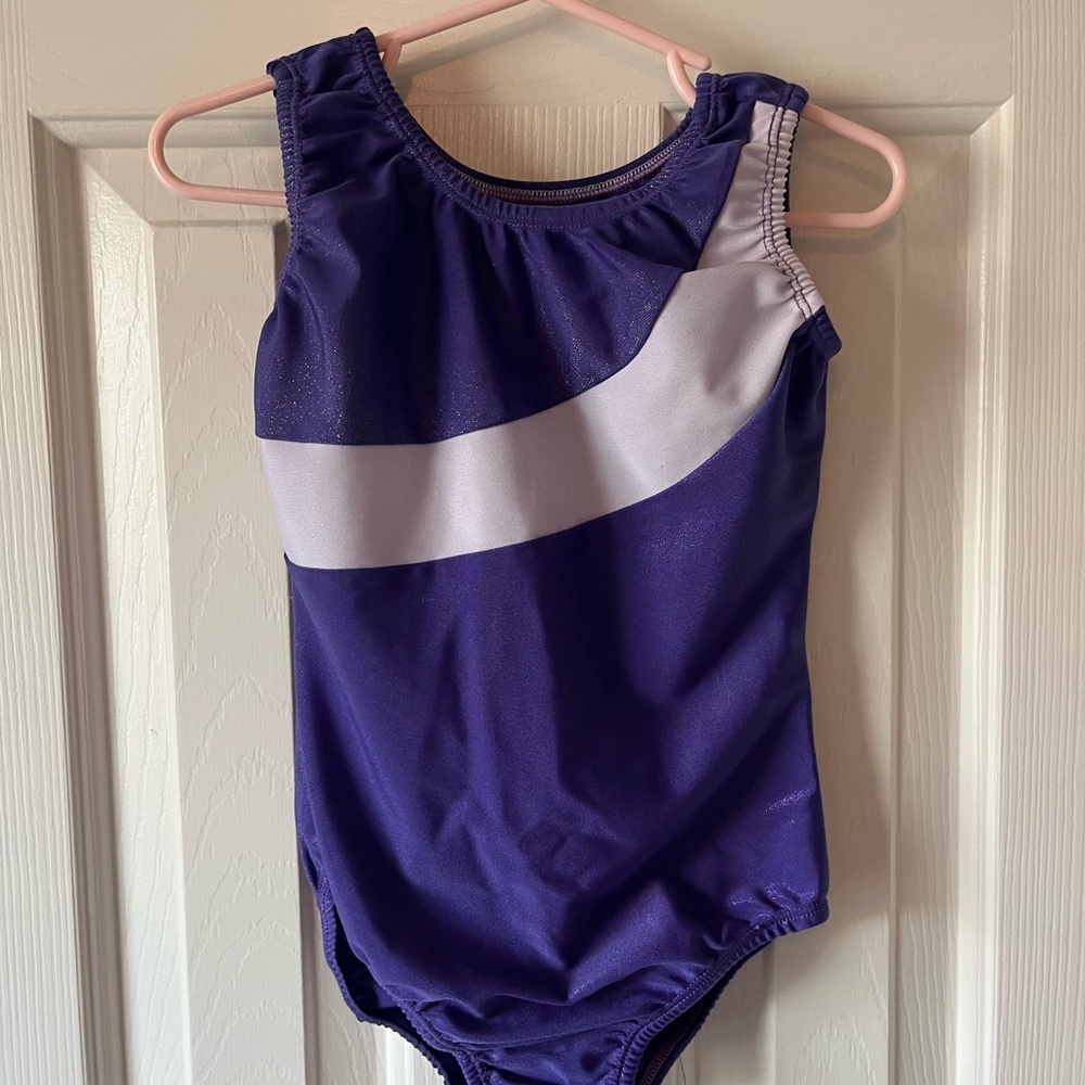 Purple and White Gymnastics Leotard